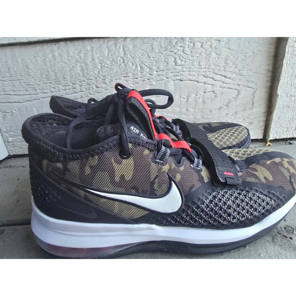 Nike Air Force Max BV0651-004 Men's Black Camo Low Top Basketball Sneakers size9